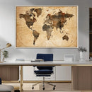 Push Pin World Map Canvas Print – Framed Travel Tracker Wall by MyGreatCanvas | Canvas Wall Art Prints | Photo Prints & Wall Decor