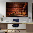 Whiskey and Cigar Wall Art Canvas | 3 Panel Bar Room Decor by MyGreatCanvas | Canvas Wall Art Prints | Photo Prints & Wall Decor