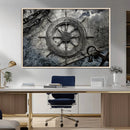 Ship Steering Wheel Vintage Wall Art Canvas Print