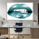 Blue Lips Wall Art Canvas Print