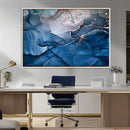 Navy Blue Canvas Art Abstract Print – Elegant Triptych