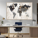 Abstract Map Printing - Modern World Map Canvas Wall Art for