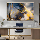 Large Abstract Wall Art Print -  Gold and Blue Abstract