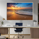 Sunset and Beach at Night Wall Art Canvas Print