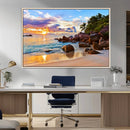 Tropical Island Beach Sunset Canvas Print