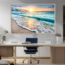Sunset Beach Waves Canvas Wall Art – 5-Panel Ocean Sunset by MyGreatCanvas | Canvas Wall Art Prints | Photo Prints & Wall Decor