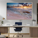 Sea Ocean Sunset Beach Wall Art Canvas Print