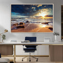 Golden Hour Beach Sunset Canvas Triptych, Ocean Waves and by MyGreatCanvas | Canvas Wall Art Prints | Photo Prints & Wall Decor