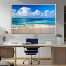 Tropical Beach 3-Panel Canvas Wall Art – Serene Ocean Waves