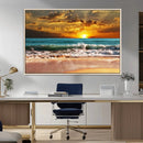 Golden Sunset Beach Canvas Wall Art – Triptych Seascape by MyGreatCanvas | Canvas Wall Art Prints | Photo Prints & Wall Decor