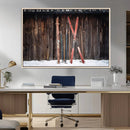 Vintage Ski Gear Canvas Print, Vintage Ski Gear Against