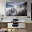 Beautiful Rising Fog in Winter Mountain Landscape- Framed
