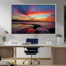 Glorious Sunset on The Beach Wall Art Canvas Print