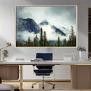 Mountain Mist Canvas Wall Art Print | 3-Panel Foggy Forest