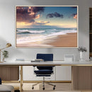 Cloudy Weather Beach Sunset Canvas Print | Sunrise Wall Art