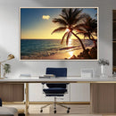 Sunset Palm Trees Wall Art Canvas Print
