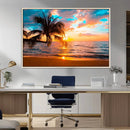 Palm Tree Sunset On The Beach Wall Art Canvas, Framed Palm by MyGreatCanvas | Canvas Wall Art Prints | Photo Prints & Wall Decor