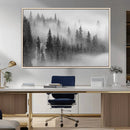Foggy Misty Forest Canvas Wall Art – Black and White by MyGreatCanvas | Canvas Wall Art Prints | Photo Prints & Wall Decor