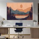 Modern Boho Sunset Canvas Print, Mountain Landscape Triptych