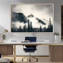 Large Foggy Mountain Forest Wall Art Canvas Print | Misty