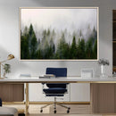 Misty Pine Forest Wall Art Canvas Print | 3 Panel Green by MyGreatCanvas | Canvas Wall Art Prints | Photo Prints & Wall Decor
