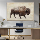 Buffalo Wall Art, Western Bison Canvas Print, Rustic Buffalo
