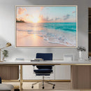 Beach Wall Art - Stunning Ocean Sunset Canvas Print with