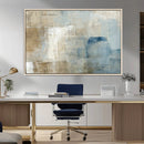 Abstract Blue and Beige Wall Art, Modern Minimalist Canvas