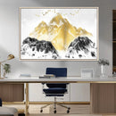 Golden Mountain Triptych Wall Art Canvas Print, Modern