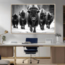 American Bison Art | Buffalo Herd Wall Art Canvas Print, BW by MyGreatCanvas | Canvas Wall Art Prints | Photo Prints & Wall Decor