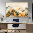 Abstract Watercolor Mountains and Trees Autumn Art, by MyGreatCanvas | Canvas Wall Art Prints | Photo Prints & Wall Decor