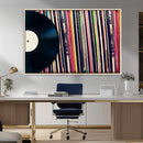 Vinyl Record and Album Collection Canvas Wall Art - Retro