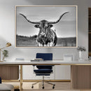 Texas Longhorn Cow Wall Art, Texas Longhorn Canvas, Cattle