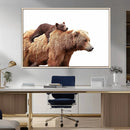 Mother and Baby Bear Canvas Wall Art - Adorable Wildlife