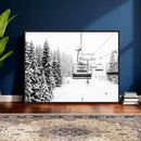 Winter Forest Wall Art Canvas Print – Framed Snowy Mountain