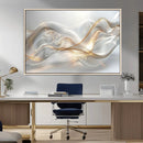 Abstract art Grey and Gold Lines Wall Art
