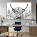 Rustic Charm | Cow Longhorn Black White Bighorn Wall Art by MyGreatCanvas | Canvas Wall Art Prints | Photo Prints & Wall Decor