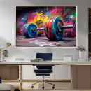 Abstract Graffiti Barbell Canvas Wall Art – Urban Fitness