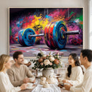 Abstract Graffiti Barbell Canvas Wall Art – Urban Fitness