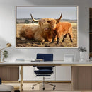 Highland Cow Canvas Wall Art Animal Print for Farm House