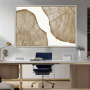 Rustic Brown Tree Ring Wall Art Canvas Print – Framed and