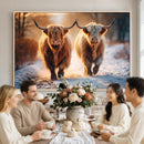 Scottish Highland Cow Horn Farm Wall Art Canvas Print