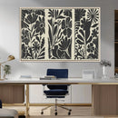 Modern Botanical Wall Art - Floral Black and White Canvas