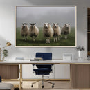 Flock of Sheep in a Mystical Fog – Pastoral Wall Art Canvas by MyGreatCanvas | Canvas Wall Art Prints | Photo Prints & Wall Decor