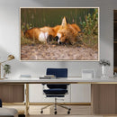 Sleeping Fox Wall Art Canvas Print, Farmhouse Wall Decor and