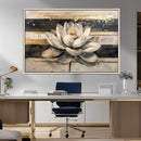 Abstract Lotus Flower Wall Art Canvas Print, Meditation Yoga