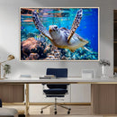 Underwater Sea Turtle Wall Art Canvas Print – Vibrant Ocean