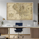 Vintage Middle Earth Map Wall Art Canvas – Lord of the Rings