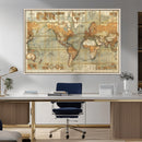 Push Pin World Map Canvas Print – Travel Tracker Wall Art