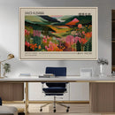 Yayoi Kusama Landscape Canvas Print, Vibrant Floral Mountain